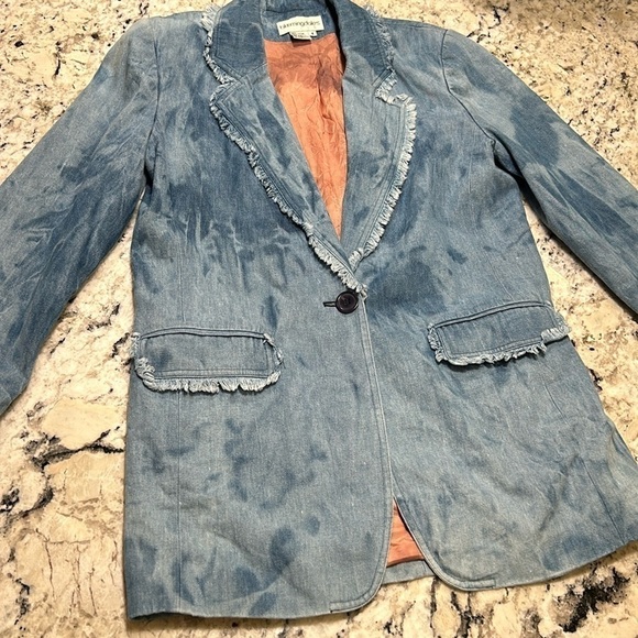 Bloomingdale’s Women’s Denim Blazer Jacket - Picture 1 of 13